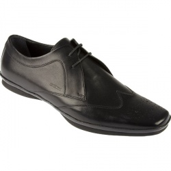 Geox Mens Lucky Leather Upper Leather Lining Formal in Black, Brown