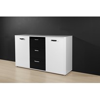 Gyras Triple Sideboard in White and Black High