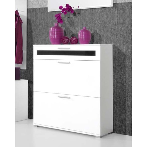 Mediano Shoe Cabinet in White - 8 Pairs