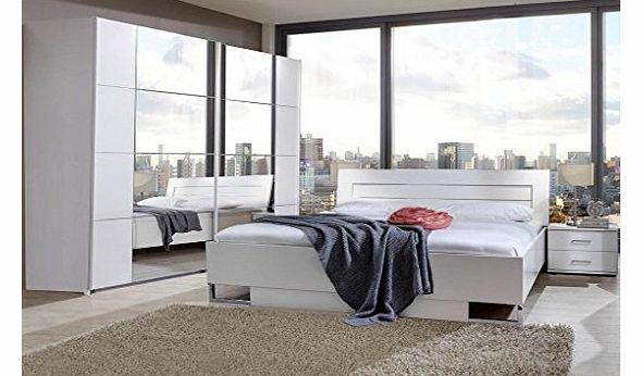 Germanica DIRANO Bedroom Furniture Set with 270cm Sliding 2 Door Wardrobe, Kingsize Bed 