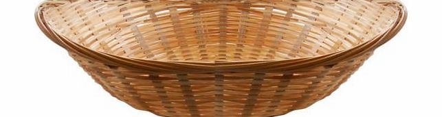 Get Goods Set Of 2 Vintage Oval Natural Bamboo Wicker Bread Basket Storage Hamper Display Trays