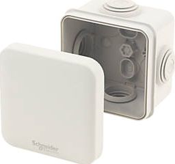 GET Schneider, 1228[^]63295 4-Entry Junction Box with Knockouts Grey 65 x 65