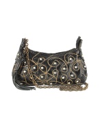 Jeweled Patent Leather Chain Strap Purse