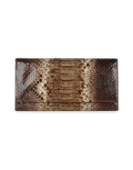 Ghibli Ladies`Brown Python and Calf Leather Continental Wallet