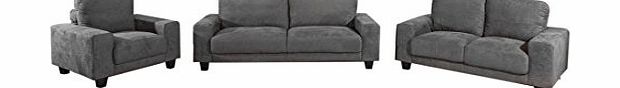 GHQ Deals Modern 3 Piece Suite Made from microfibre fabric, in Charcoal Grey