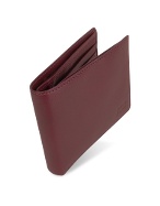 Men` Burgundy Soft Italian Leather Billfold Wallet