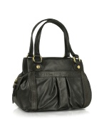 Zafferano - Black Genuine Leather Satchel Bag