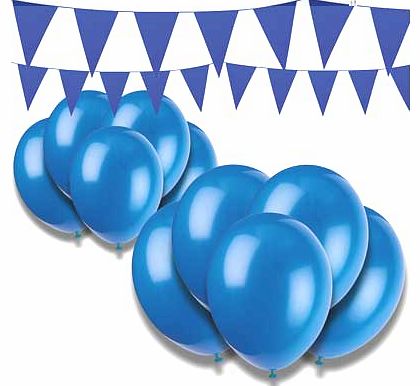 Giant Bunting and Balloon Set - Blue