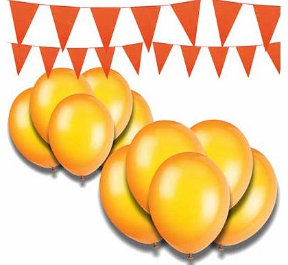 Giant Bunting and Balloon Set - Orange