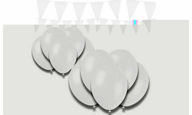 Bunting and Balloon Set - White