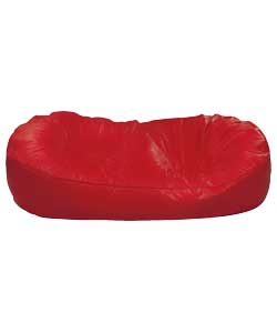 Giant Leather Effect Beanbag - Red