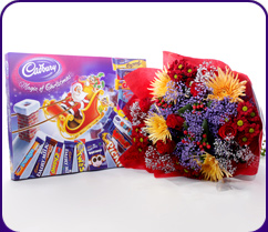 Giant Selection Box and Flowers