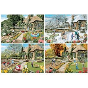 Gibson s -4 x 500 Piece Jigsaw Puzzle A Year In The Garden