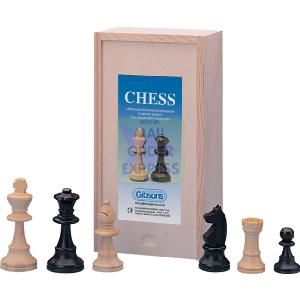 Gibson s Boxed Wooden Chess Men Slidelid Box 2 1 4 Inch King