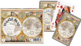 Gibsons Games Piatnik Playing Cards - World Map, double deck