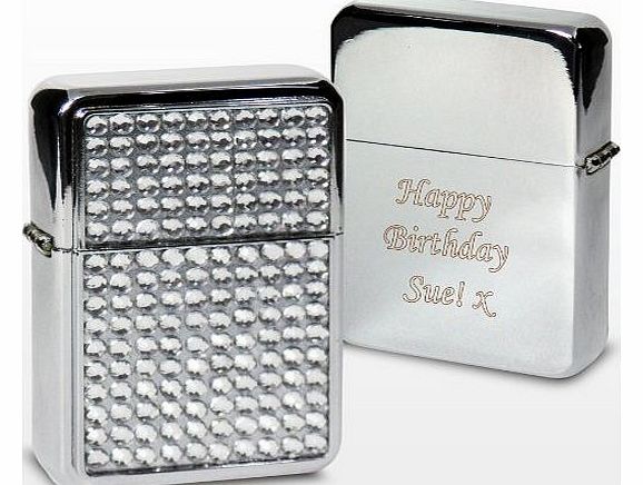 Laser Engraved Diamante Ladies Lighter - Personalised Birthday Gift