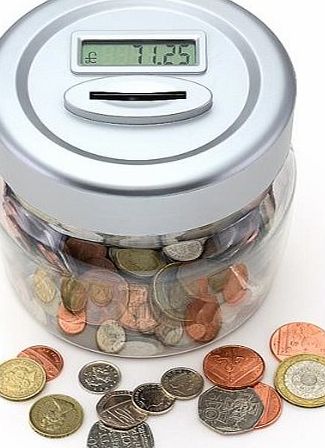 Gift House Int Digital UK Coin Counting Money Jar