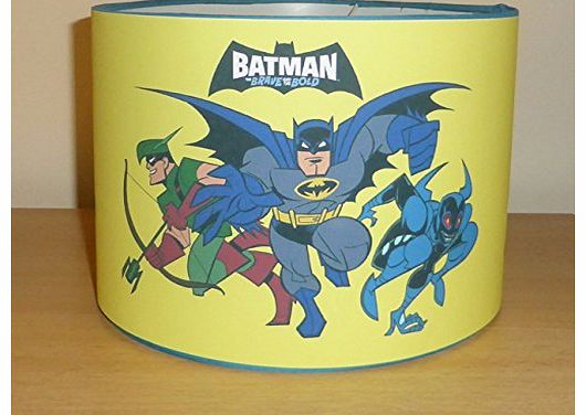 Gifts & Pressies BATMAN THE BRAVE AND THE BOLD - LAMPSHADE - 10`` DRUM - BOYS BEDROOM LAMP SHADE