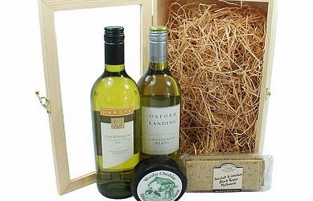 GIFTS2THEDOOR White Wine And Cheese Gift Box
