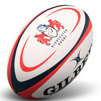 Gilbert Gloucester Rugby Ball - Red/Black - Size