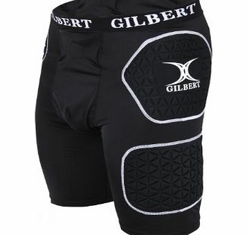 Gilbert Protective Shorts Junior Rugby Body Armour (Black,Medium Boys)