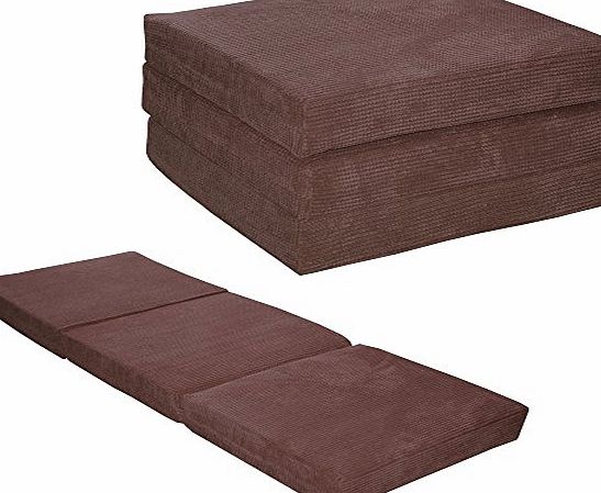 Gilda ADULT CHAIRBED Soft amp; Snugly Designer Large Cube Chair Bed Pouffe fold out guest Z bed (Brown)