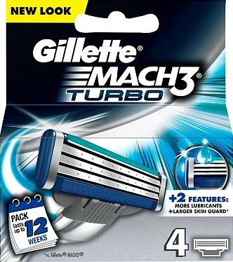 Gillette, 2041[^]10023075 Mach 3 Turbo Replacement Blades 4 Pack