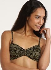 Ginja, 1295[^]180028 Jersey Girl Piped Padded Bandeau - Olive