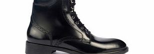GINO ROSSI Black leather lace-up boots