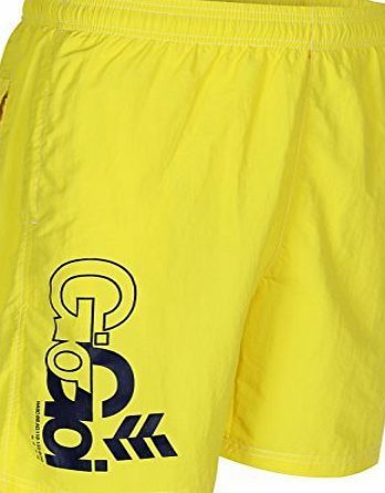 Gio-Goi Gio Goi Mens Bondi Logo Swim Shorts (Medium, Yellow)