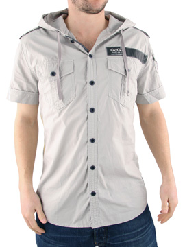 Light Grey Strangler Hooded Shirt