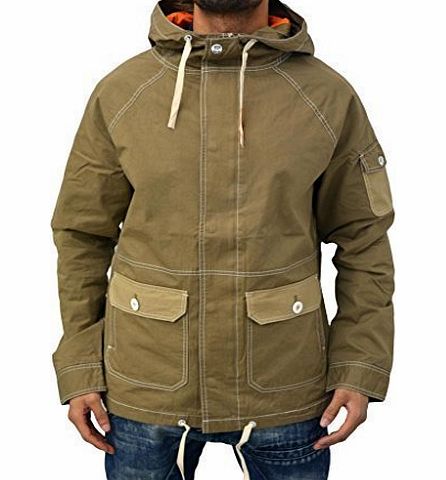 Gio-Goi Mens Designer Gio Goi Smart Casual Hooded Jacket Dark Taupe Jexpress Cotton Coat Medium