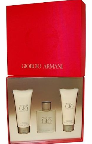 Acqua di Gio Gift Set - Eau de Toilette 50ml Spray, After Shave 75ml Balm & Shower Gel 75ml