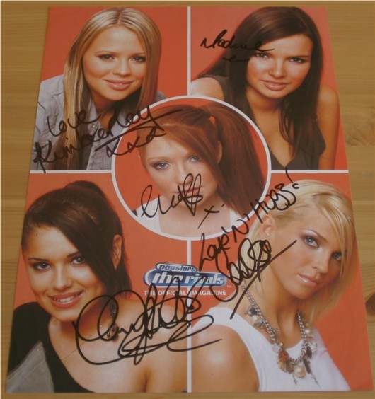 GROUP SIGNED A4 MAGAZINE PAGE