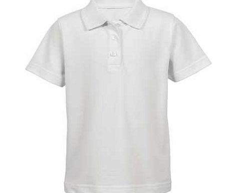 Girls White Short Sleeve Polo Shirt 2 Pack -