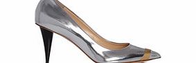 Giuseppe Zanotti Silver-tone leather high heels