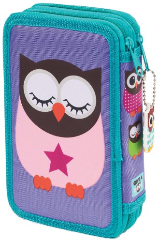 GIVE A HOOT Double Tier Filled Pencil Case