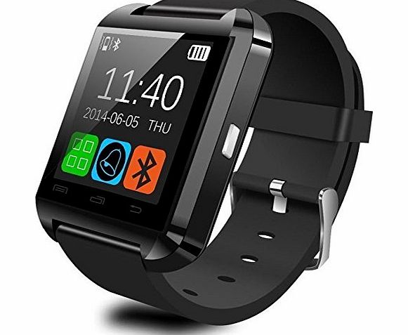 GizzmoHeaven U8 Bluetooth 1.48`` Touch Screen Smartphone Smart Watch (Latest Software) For Apple iPhone 4/4S/5/5C/5S Android Samsung S2/S3/S4/Note 2/Note 3 HTC Sony Blackberry - Black