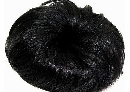 Glamour Girlz Ladies Synthetic Drawstring Hair Piece Bridal Bun Hair Extension Black Christmas Stocking Filler Gift Idea