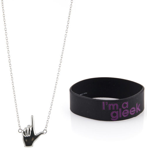 Hand Charm Necklace and Rubber Cuff Bangle