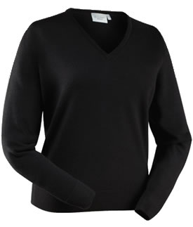glenbrae Ladies Golf Sweater Fine Merino Black