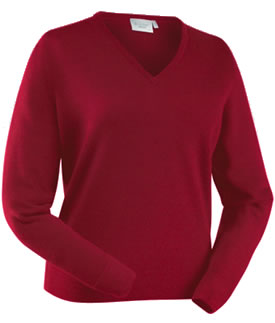Ladies Golf Sweater Fine Merino Cardinal