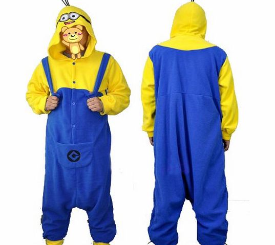 Polar Fleece Despicable Me Yellow and Blue Minions Unisex Onesie Cosplay Costume Hoodies/Pyjamas/Sleep Wear (M(160-170 CM))