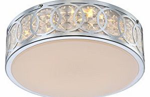 1 x LED 18W Kelii Ceiling Round Chrone Lamp with Ring Design