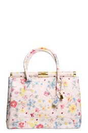All Over Floral Print Ostrich Effect Grab