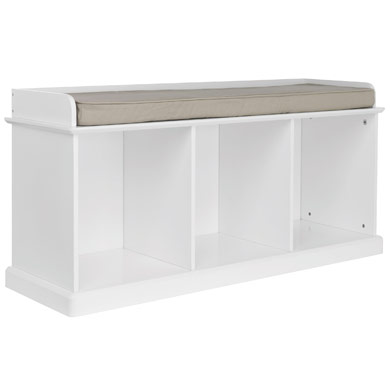 Abbeville Storage Bench, White (with Natural