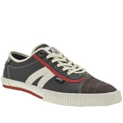 Glth Male Badminton Leather Upper Fashion Trainers in Navy and White