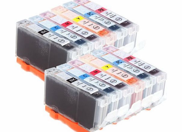 Go Inks� 2 Compatible Sets of 6 Canon CLI-8 Printer Ink Cartridges (12 Inks) - Black / Cyan / Magenta / Yellow / Photo Cyan / Photo Magenta for Canon Pixma iP6600D, iP6700D, MP950, MP960, MP970, Pro 9000, Pro 