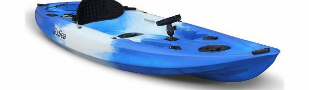 Go Sea GoSea Angler Stealth Single Sit-On Fishing Kayak Standard Bundle in Blue and White