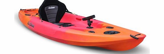 Go Sea GoSea Angler Stealth Single Sit-On Fishing Kayak Ultimate Bundle in Red and Orange